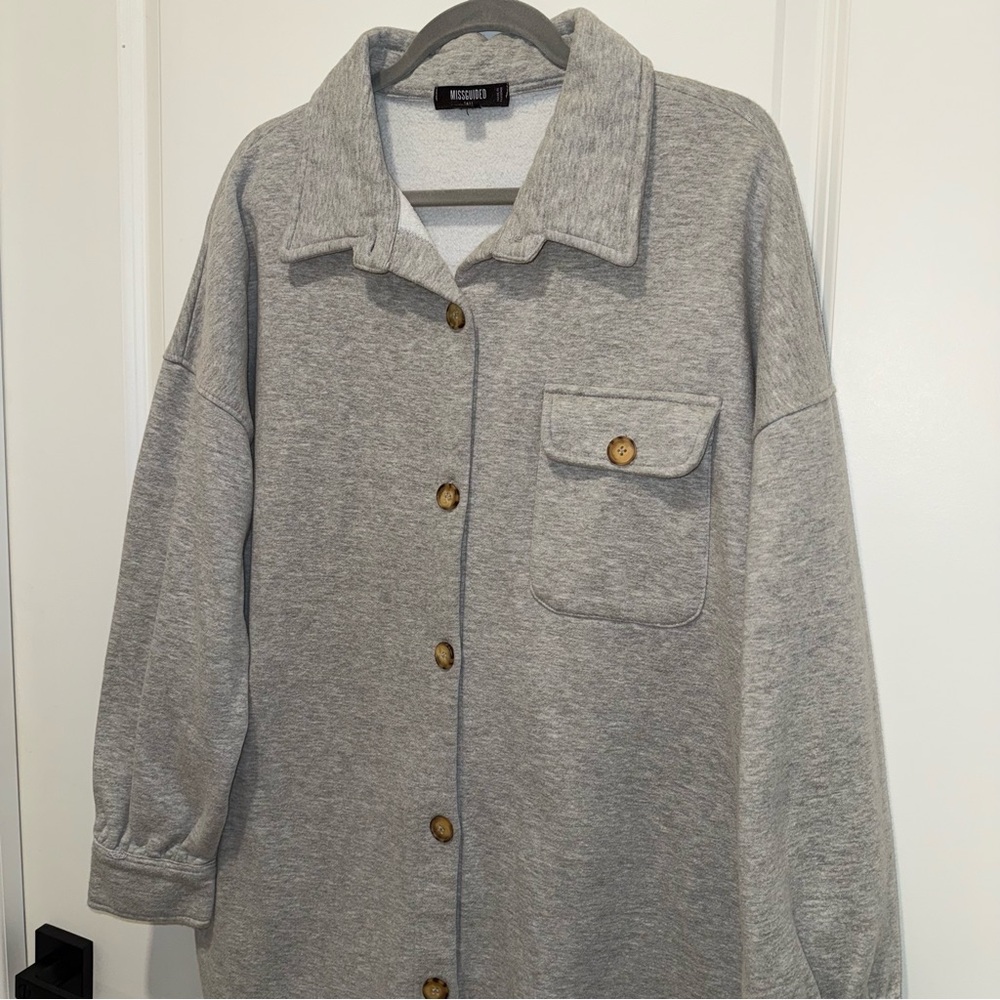 Missguided Gray Button Down Shirt - image 7